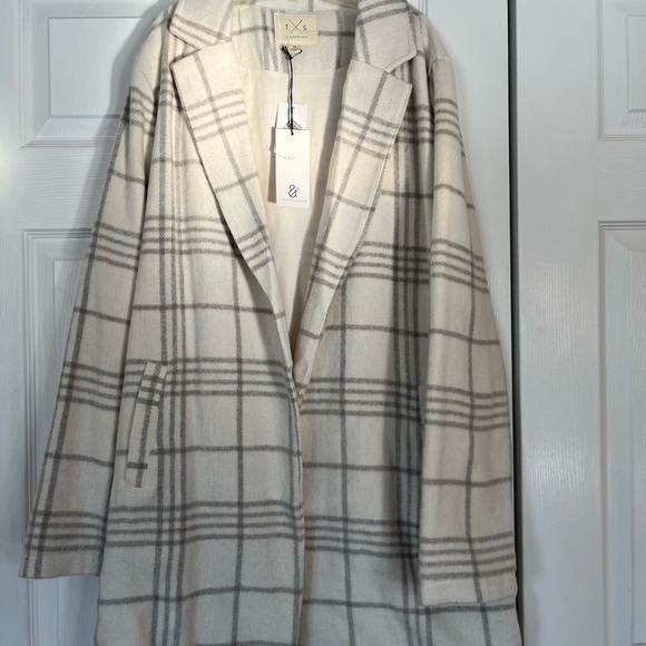 Thread & Supply Jackets & Blazers - Thread & Supply Plaid OverCoat in Cream, Gray